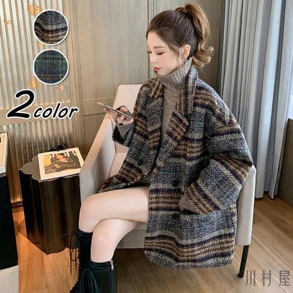 チェスターコート レディース 秋冬 40代 チェック柄 チェスターコート ミディアム丈 ツイードコート 厚手 スーツオーバー 韓国風アウター 通勤 着痩せ オシャレ 8im11tn04 川村屋 通販 Yahoo ショッピング
