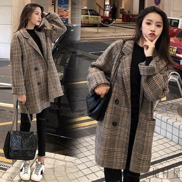 チェスターコート レディース チェック柄コートアウター チェスターコート ミディアム丈コート 定番 ラシャアウター Pコート 通勤 通学 オシャレ着痩せ 8im11tn21 川村屋 通販 Yahoo ショッピング