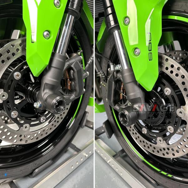 BIKERS (バイカーズ) フロントアクスルスライダー ブルー ZX-25R
