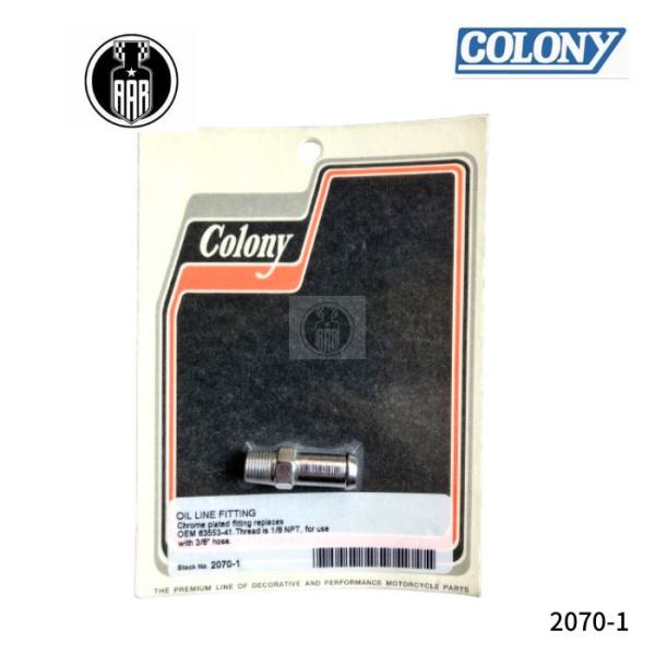 オイルライン フィッティング ハーレーダビッドソン スレッド 1/8 3/8 ホース OIL LINE FITTING 2070-1 Colony コロニー