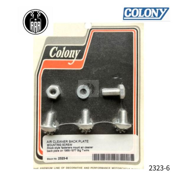エアクリーナー バックプレート マウント スクリュー ハーレーダビッドソン 1966-77年 ビッグツイン 2323-6 Colony コロニー