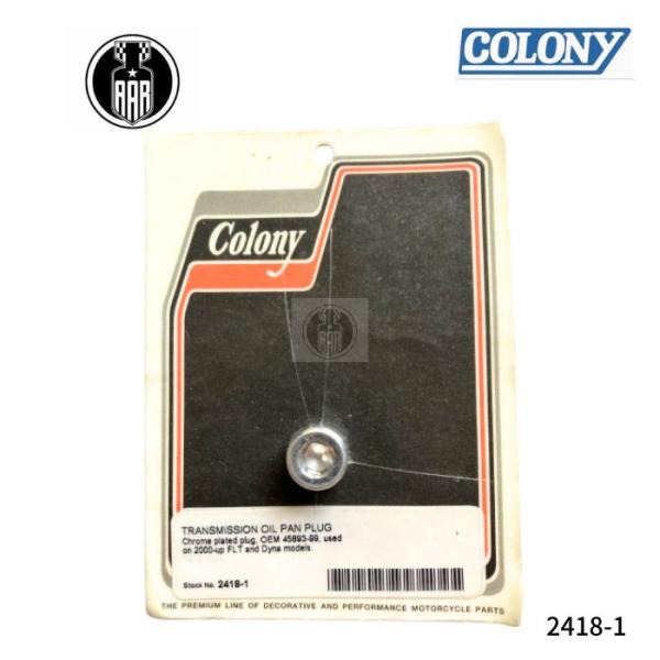 クロームメッキ トランスミッション オイル パン プラグ ハーレーダビッドソン 2000年以降 FLT ダイナ 2418-1 Colony コロニー