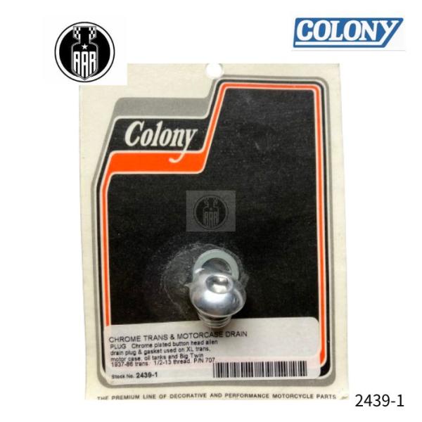 クロームメッキ トランスミッション モーターケース ドレンプラグ ハーレーダビッドソン XL 2439-1 Colony コロニー