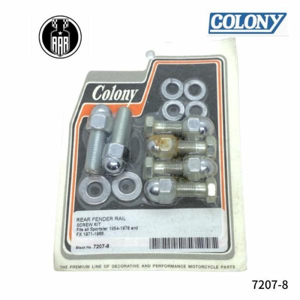 リア フェンダー レール スクリュー キット ハーレーダビッドソン 1954-78年 スポーツスター 1971-1986年 FX 7207-8 Colony コロニー
