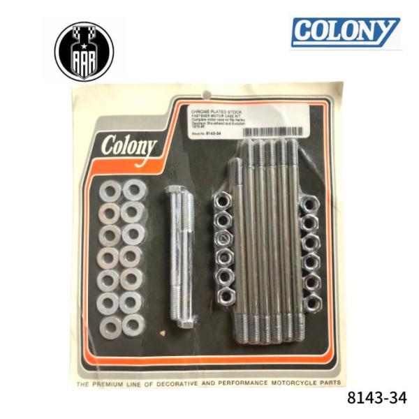 クロームメッキ ファスナー モーターケースキット ハーレーダビッドソン 8143-34 colony コロニー