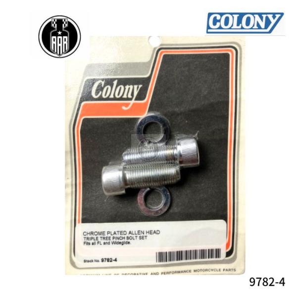アレンヘッド トリプルツリー ピンチボルト セット ハーレーダビッドソン 全 FL ワイドグライド 9782-4 Colony コロニー クロームメッキ