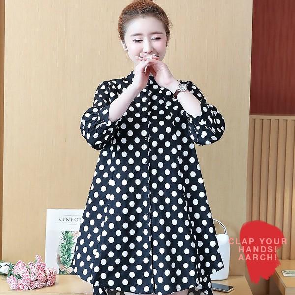 大きいサイズ おおきいサイズ レディース ファッション ドット柄 水玉 チュニック シャツ トップス ロング丈 Ll 3l 4l 5l 6l 春夏 Buyee Buyee Japanese Proxy Service Buy From Japan Bot Online