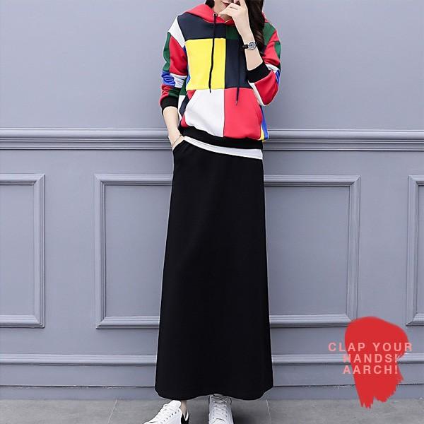 大きいサイズ セットアップ レディース ファッション ぽっちゃり おおきいサイズ パーカー トップス マキシ ロング スカート Ll 3l 4l 5l 6l 秋冬 rch W3303 rch 通販 Yahoo ショッピング