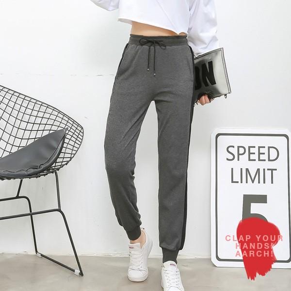 大きいサイズ パンツ レディース ファッション ぽっちゃり おおきいサイズ ジョガーパンツ サイドライン切替 ウエストゴム 3l 4l 5l 6l 7l 秋冬 Ypt Or Id