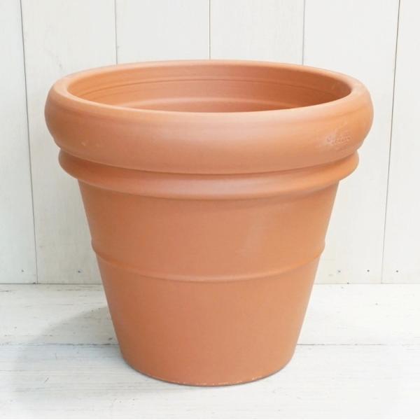 イタリアデローマ社製青色 波状模様 カラーテラコッタ大型植木鉢