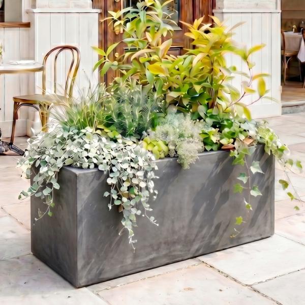 植木鉢 おしゃれ 大型 コンクリート調プランター ガーデニング 観葉植物30cm 植木鉢 おしゃれ 大型 セメント セドナレクタンガル S 55cm 底穴あり