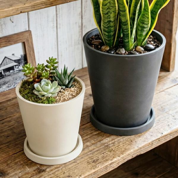 植木鉢 おしゃれ 軽い イネガルサークルM(3色) 4号(3.5号用) 外径12.5cm プランター 鉢  室内 屋外 鉢植え 観葉植物 サボテン 多肉植物 塊根植物