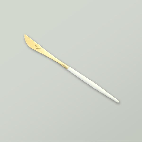 【白/金】 クチポール ゴア GOA ホワイト／ゴールド デザートナイフ 200mm GO06WGB カトラリー Cutipol 【メール便OK】【ラッピング不可】