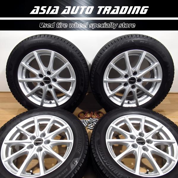 美品 走行極少 BORBET 7J+37 PCD112-5穴 ブリヂストン VRX3 205/55R16 BLIZZAK 2021年後半 スタッドレス GY型 