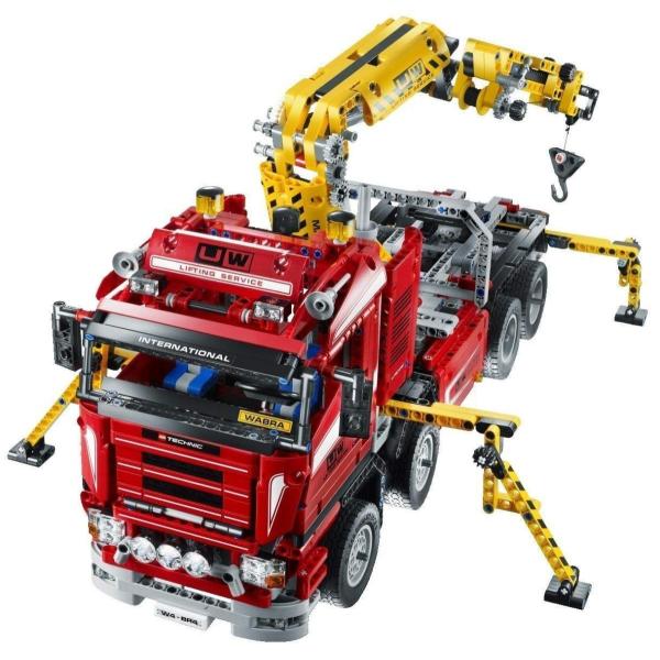 lego red crane truck