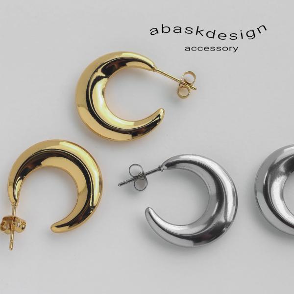 ピアス アレルギー対応 フープ シンプル レディース サージカルステンレス 18K つけっぱなし 大ぶり 18K ゴールド 大きめ メンズ シルバー フラット 2121
