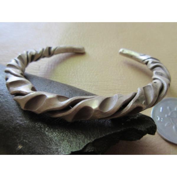 純銀製 カレン族 シルバーバングル silver Bangle 37.5g n419