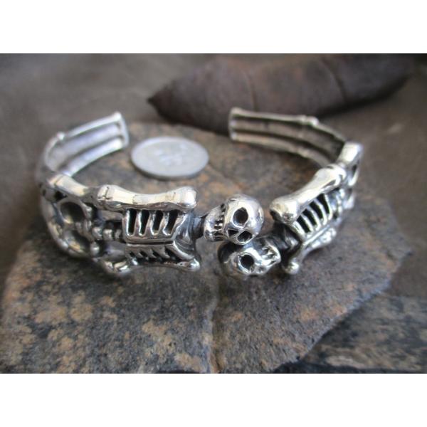Silver925 骸骨 ・骨格・ シルバーバングル 36.9g BN45 : ABC-925