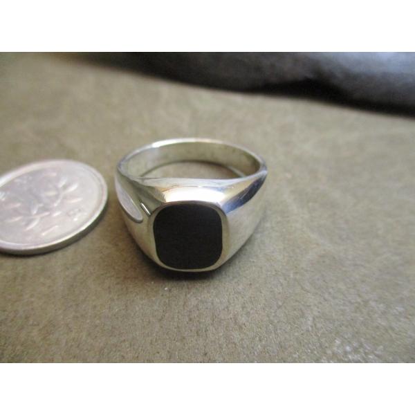 Silver925 Ring 純銀・指輪 ブラックオニキス 23号 12.3g n1109 : ABC