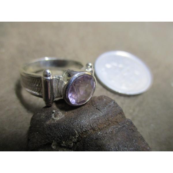 Silver925 Ring 天然石アメジスト シルバーリング 8号 n891 : ABC-925