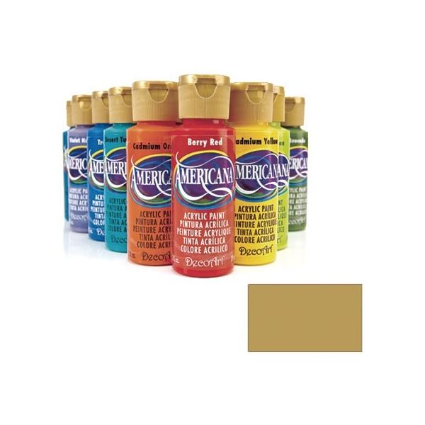 デコアート アメリカーナアクリルペイント 2oz.59ml 普通色 Antique Gold アンティークゴールド da-009