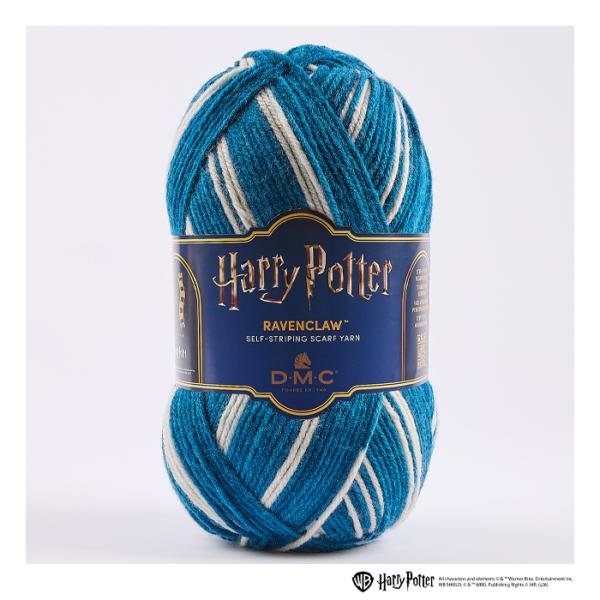 【DMC x ハリー・ポッターTM】SELF-STRIPING SCRF YARN　302 Ravenclaw / 青×白