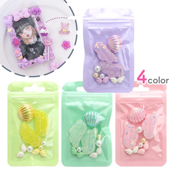 商品名： KIYOHARA 清原 デコパーツミックス フェザー メール便/宅配便可品　番： dw-07素　材： パーツ:PVC樹脂 パール:ABS樹脂詳　細： 【入数】5パーツ+カラーパール3個