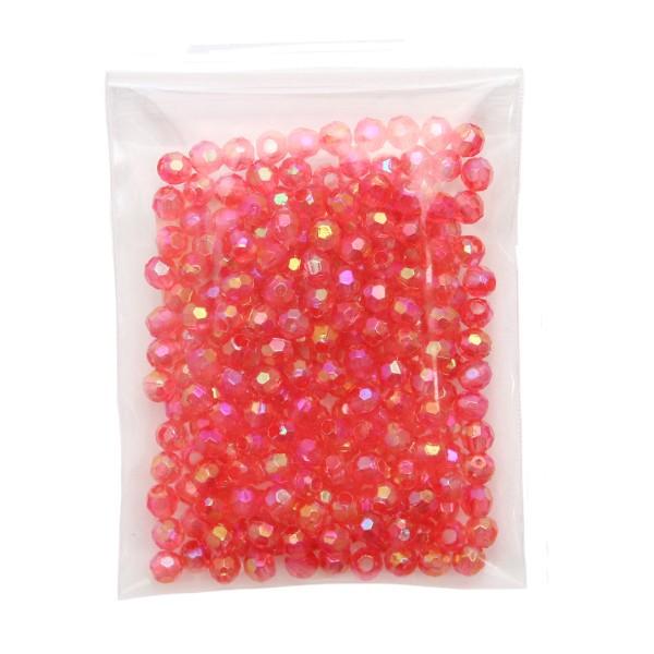 ビーズ SH カットビーズ DX 4mm プラスチックビーズ No.4 レッド