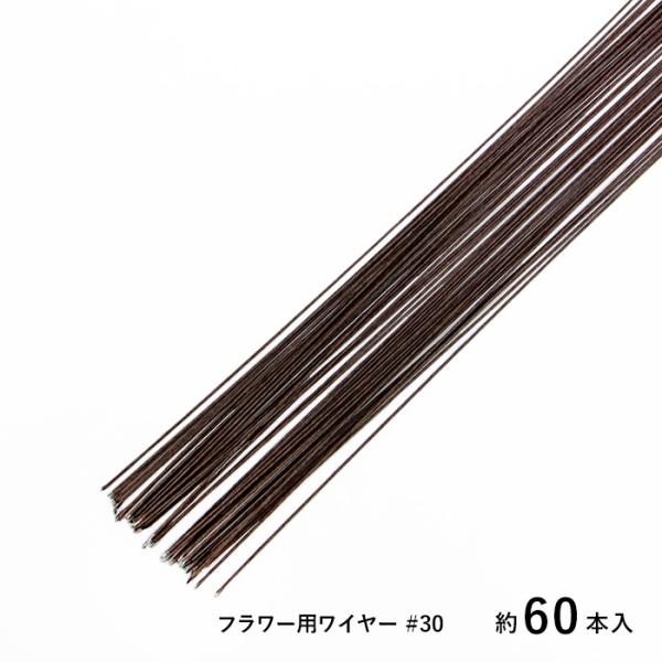 他サイト： SUNRISE 地巻ワイヤー フラワー用ワイヤー #30 ブラウン 約60本入の商品画像