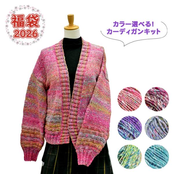 新春 2026年ABCクラフト福袋 毛糸 野呂英作 カラー選べる  天蚕で編む カーディガンキット