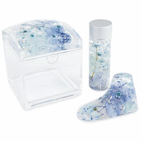 ハーバリウム 3個セット 固まるハーバリウムでつくる マルチケースと小物3点セット ブルー SYK