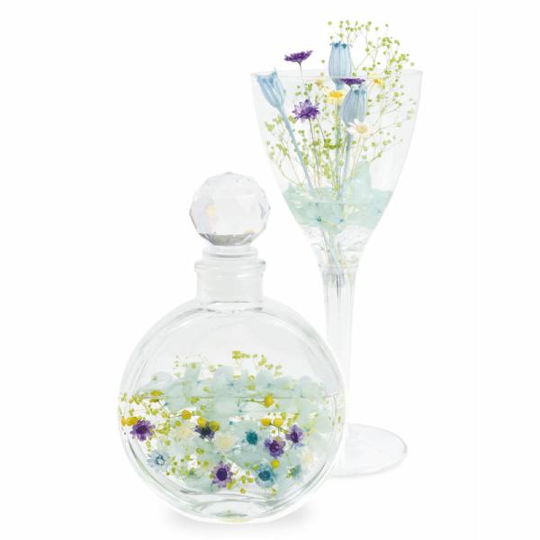 固まるハーバリウムでつくる 丸瓶＆ワインカップ ブルーパープル 　hbr-qks-4cハーバリウムキット プリザーブドフラワー 自分で作る クラフ商品名： 固まるハーバリウムでつくる 丸瓶＆ワインカップ ブルーパープル SYK-9品　番： ...