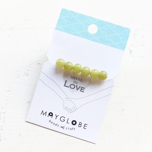 nhCh KX  r[Y ~` CgO[ Handmade Glass beads Round LightGreen  xb03400