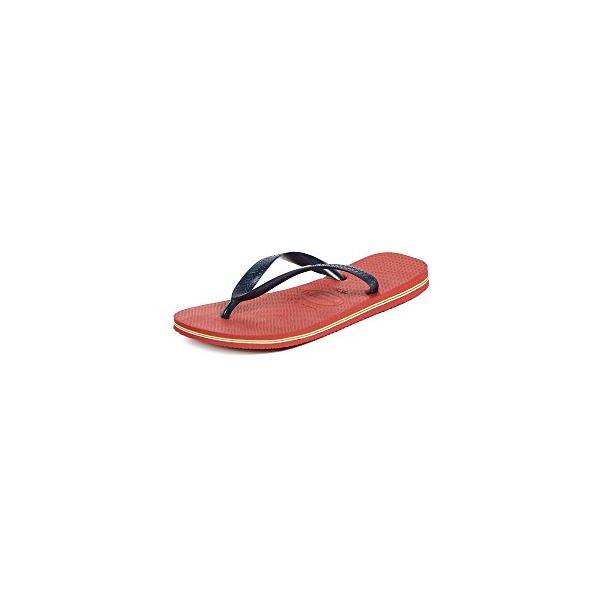 【並行輸入品】Havaianas レディース ブラジルロゴ ビーチサンダル US サイズ: 10 Women/8 Men カラー: レッド Ha