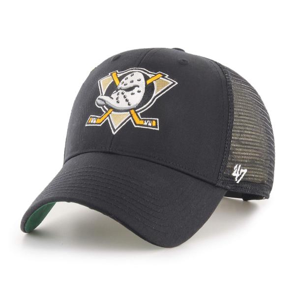 【並行輸入品】47ブランドアナハイムダックスNHLトラッカーキャップ ブランソンMVP ブラックアジャスタブル 47 Brand Men's