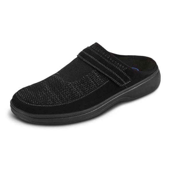 【並行輸入品】Orthofeet Men's Orthopedic Black Stretch Knit Hudson Slippers, S