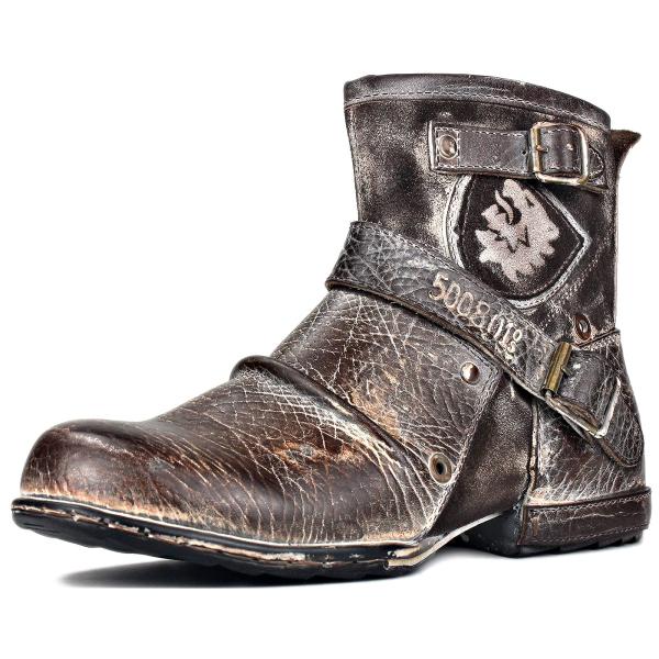 並行輸入品】[OSSTONE]チャッカブーツ本革バイカーマウンテンバイク