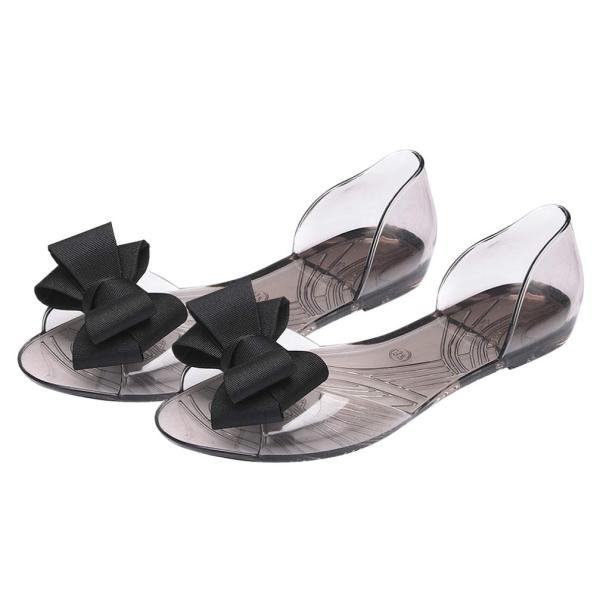 【並行輸入品】Holibanna Flat Jelly Shoes Fashion Fish Mouth Sandal Bowknot San