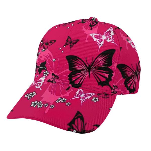 【並行輸入品】sptvan Baseball Caps Red Butterfly Pattern Printed Dad Hats Adju
