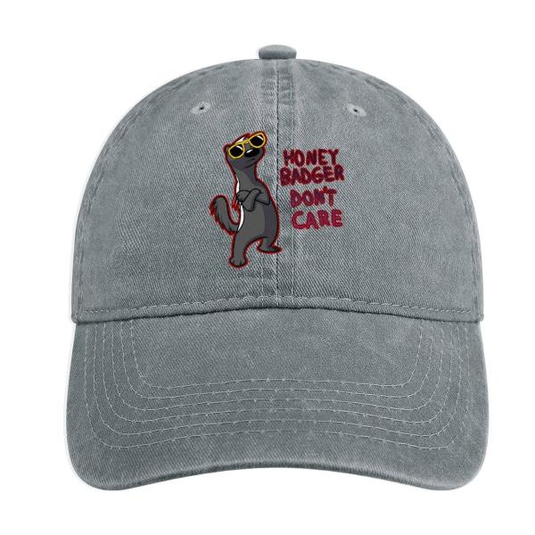【並行輸入品】Honey Badger Don T Care Printed Denim Cap Cotton Baseball Hat Ad