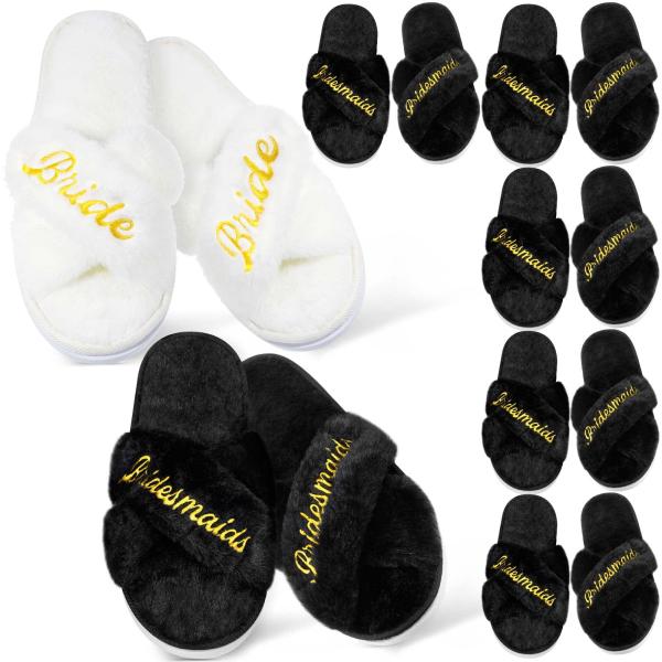 【並行輸入品】JenPen 7 Pairs Bridesmaids Slippers Bachelorette Party Slippers