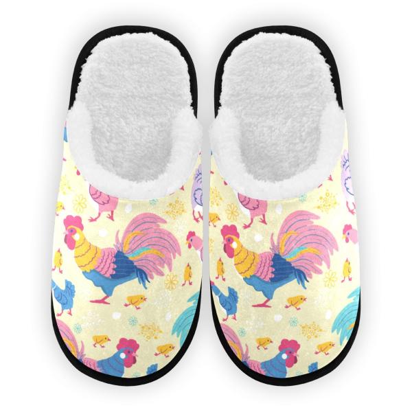 【並行輸入品】Glaphy Funny Chickens Farm Animals Slippers for Men, Memory Foam