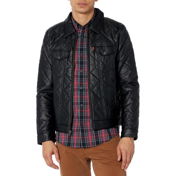 並行輸入品】Levi's Men's Faux Leather Classic Trucker Jacket