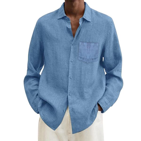 【並行輸入品】Generic Men's Linen Dress Shirts Regular Fit Long Sleeve Summer