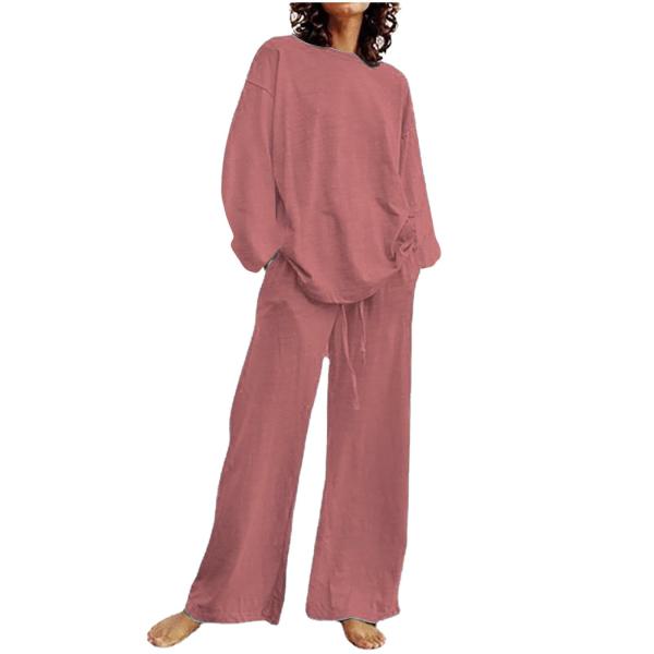 【並行輸入品】sweat suits Women's Summer 2 Piece Outfits Cotton Linen Long Sle