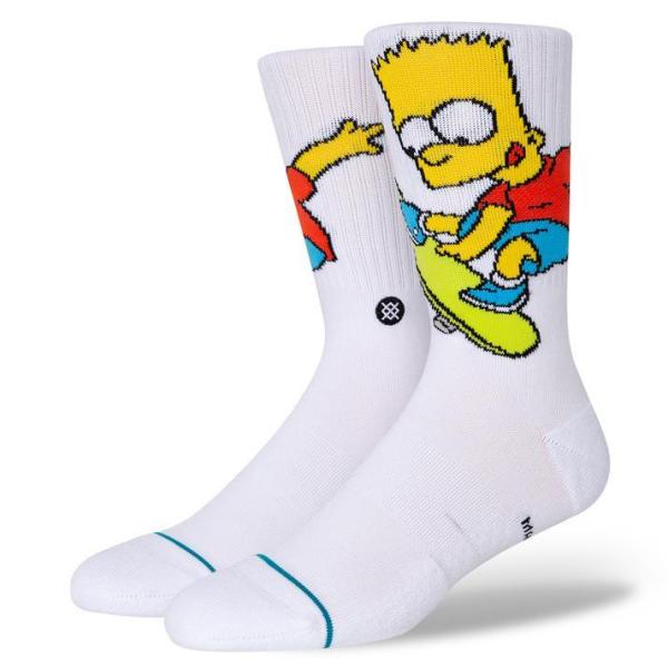 STANCE SOCKS スタンス ソックス BART SIMPSON ソックス A556A22BAR#WHT WHITE