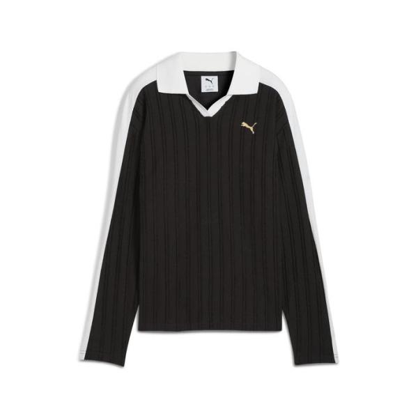 PUMA × TANGRAM 廃盤 ロングスリーブポロ L 黒 極美品 PUMA（プーマ） W T7 RELAXED LONG SLEEVE POLO ロングスリーブ 633963