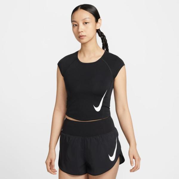 レディース NIKE ナイキ W TEMPO SWOOSH RUN DF SS ショートスリーブ II5520 010BLACK/WHITE