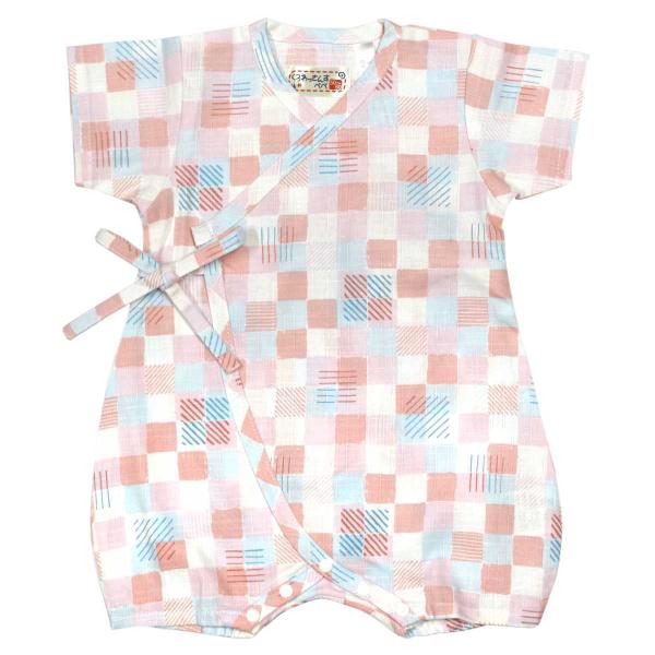 [Release date: May 19, 2022]甚平 女の子 ベビー 子供 日本製生地 綿100% 和柄 ロンパース（日本製生地使用、中国縫製） ・ お肌に優しい綿100%の日本製生地使用 ・ 和柄・格子柄のロンパースタイプ甚平 ・...