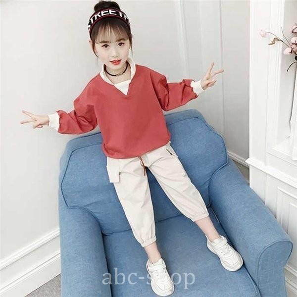 子供服セットアップ女の子トップス長袖tシャツ スウェットパンツジャージ韓国子供服ジャージキッズスポーツウェア Creyman Com